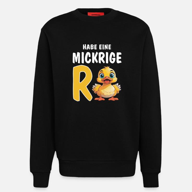 HABE EINE MICKRIGE RENTE - Sweatshirt - made by SPREAD  - SOLID BLACK
