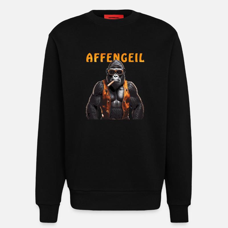 AFFE GORILLA AFFENGEIL - Sweatshirt - made by SPREAD  - SOLID BLACK