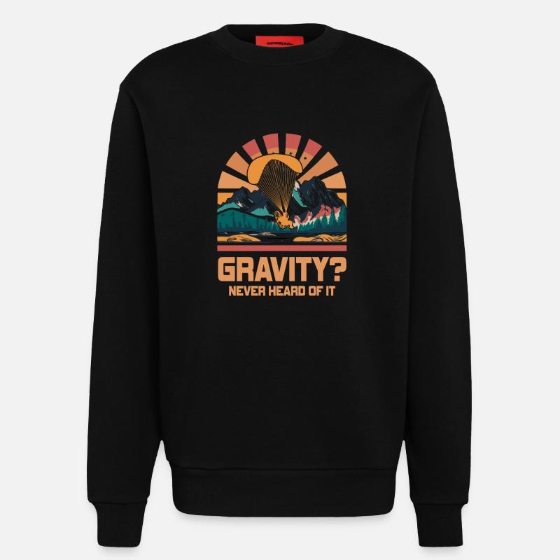 Hilarious Paramotor Gravity Meme - Sweatshirt - made by SPREAD  - SOLID BLACK
