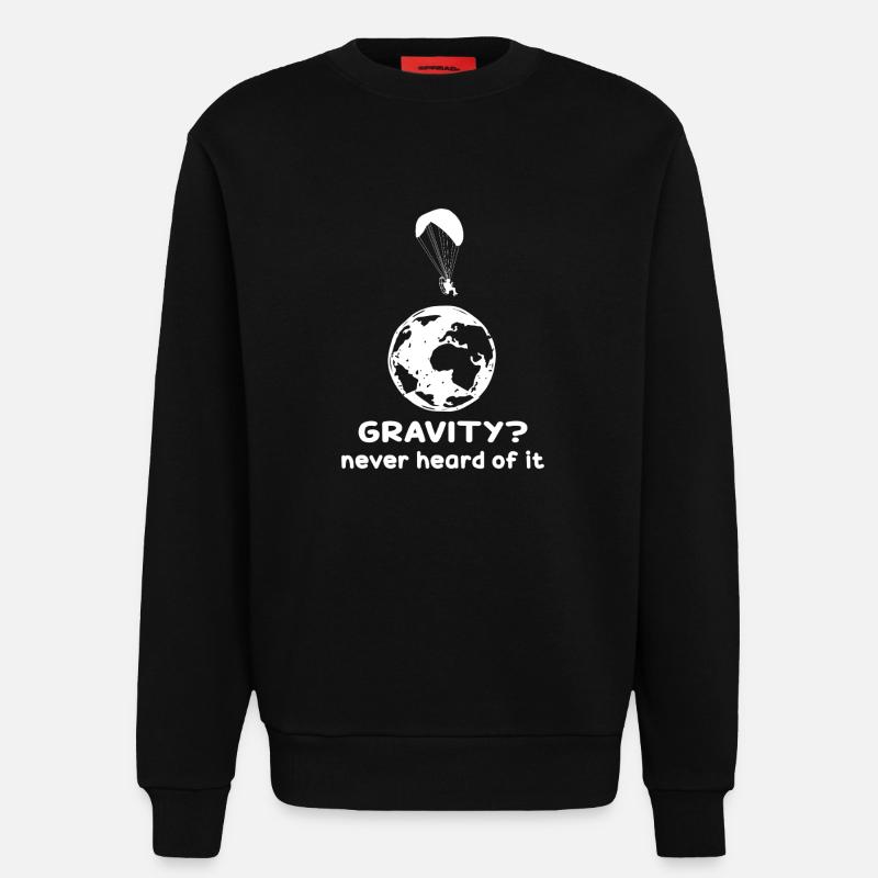 Hilarious Paramotor Gravity Meme - Sweatshirt - made by SPREAD - SOLID BLACK