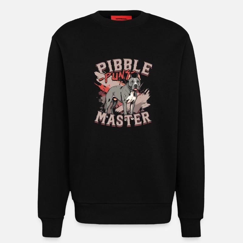 Pitbull Pitbulls Pibble Puns Master - Sweatshirt - made by SPREAD  - SOLID BLACK