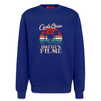 Coole Opas drehen Filme Retro Großvater - Sweatshirt - made by SPREAD  - Iconic Blue - Vorne