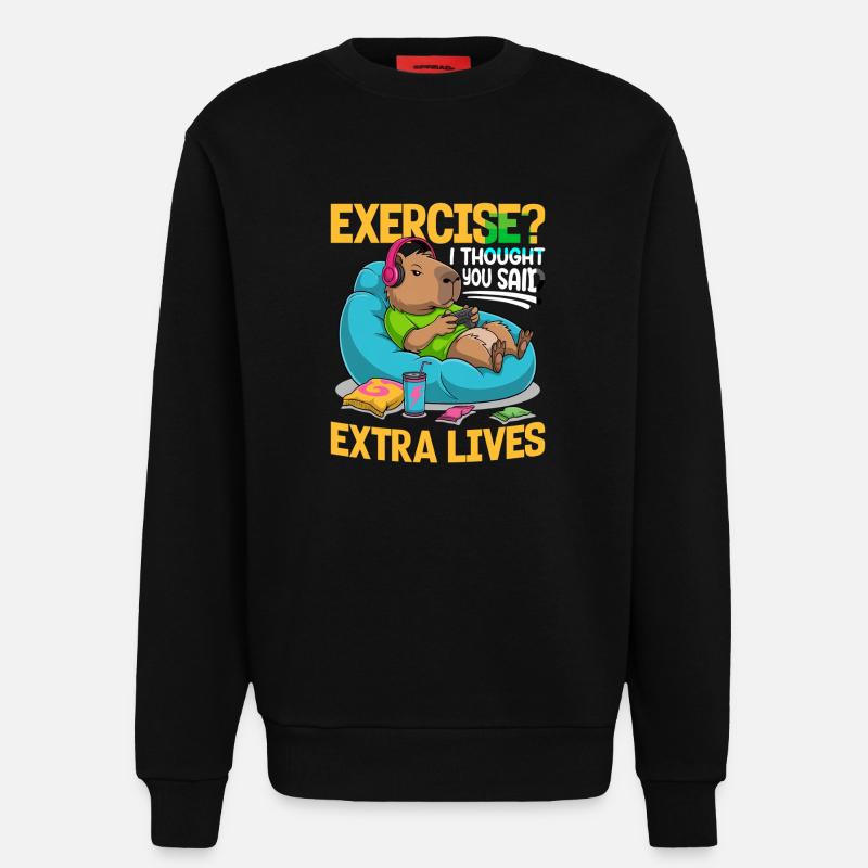 Capybara Gamer Gaming - Sweat bio décontracté fabriqué en UE - SOLID BLACK