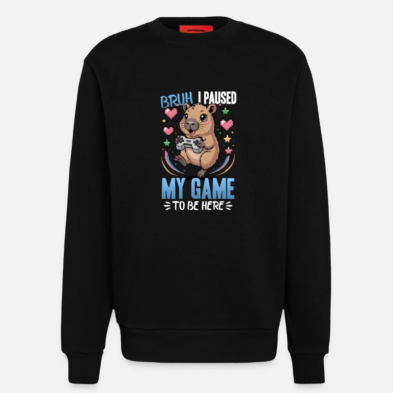 Capybara Gamer Gaming - Sweat bio décontracté fabriqué en UE - SOLID BLACK