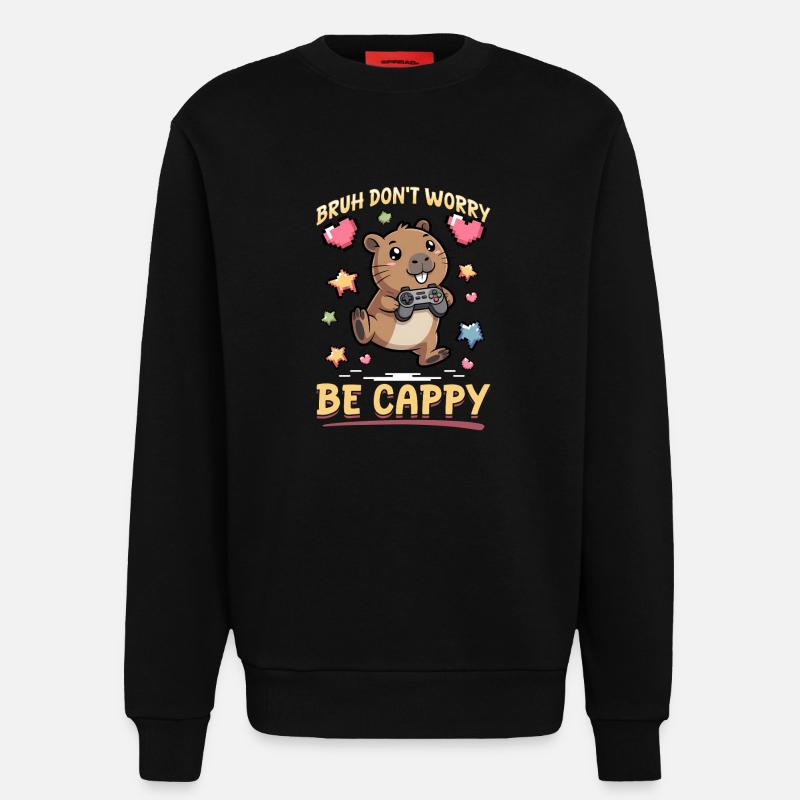 Capybara Gamer Gaming - Sweat bio décontracté fabriqué en UE - SOLID BLACK