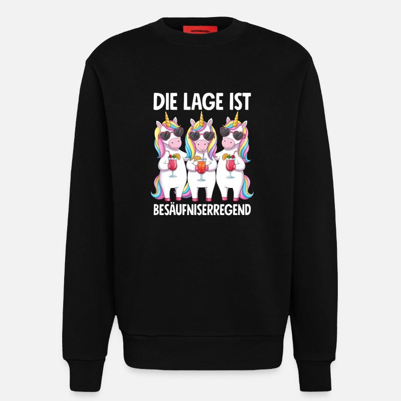 La situation est l’ivresse - Sweat bio décontracté fabriqué en UE - SOLID BLACK
