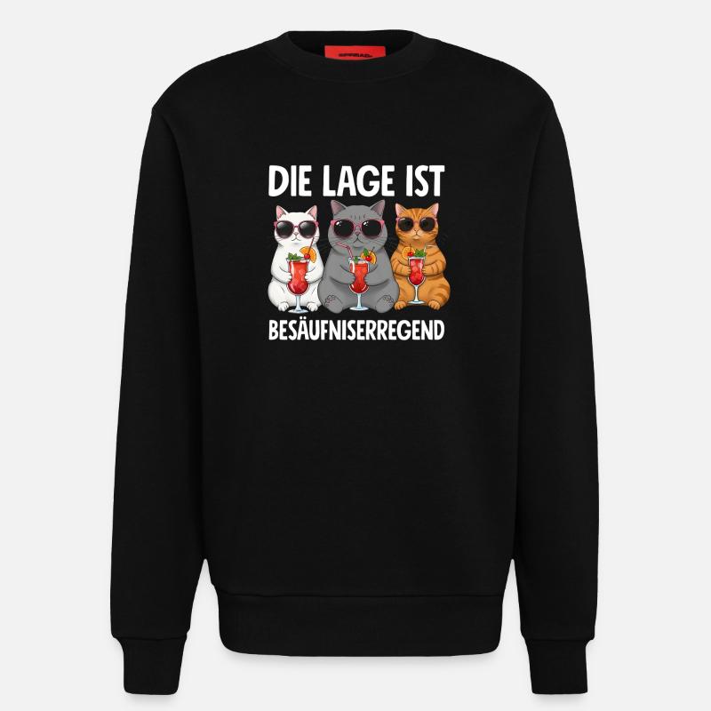 The situation is drunkenness - Sweatshirt - made by SPREAD  - SOLID BLACK