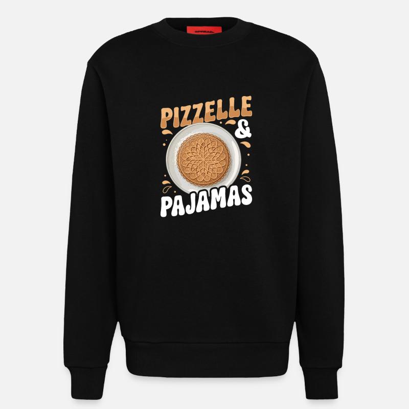 Pizzelle Waffle - Italian Waffles - Sweatshirt - made by SPREAD - SOLID BLACK