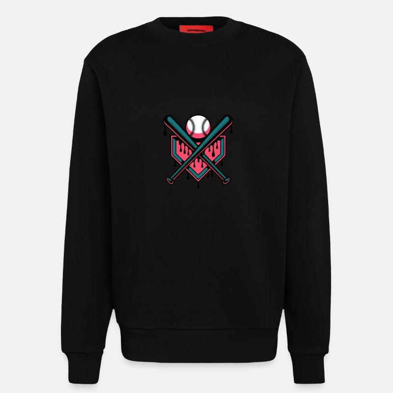 Baseball Eis Baseballschläger - Sweatshirt - made by SPREAD  - SOLID BLACK