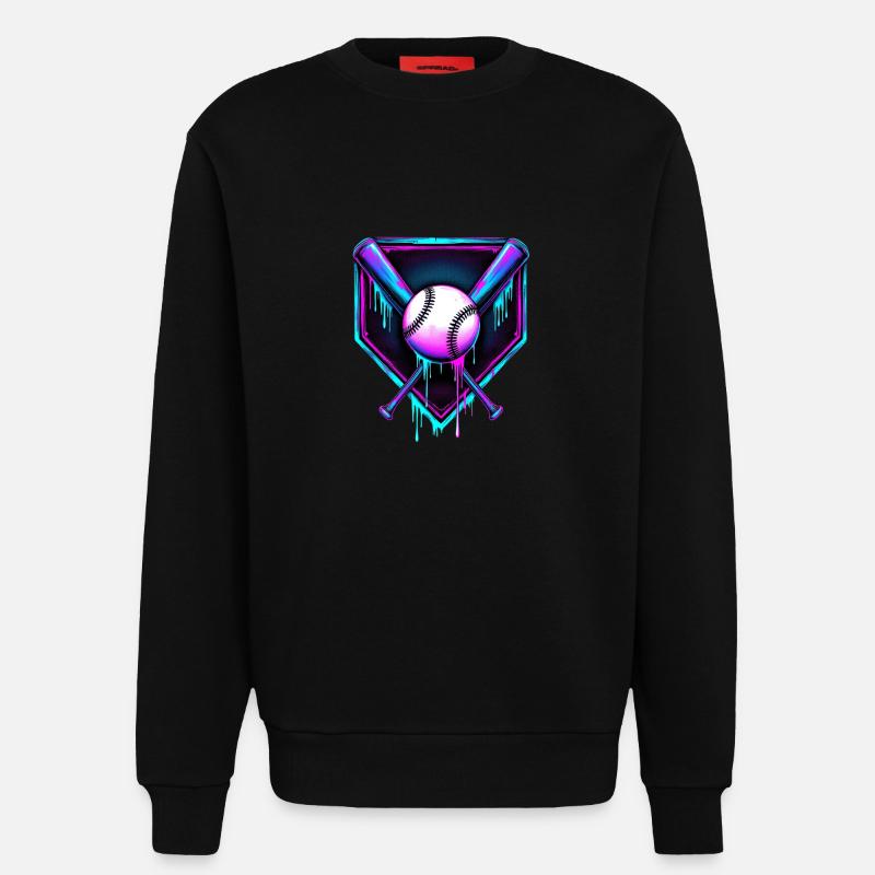 Baseball Eis Baseballschläger - Sweatshirt - made by SPREAD  - SOLID BLACK