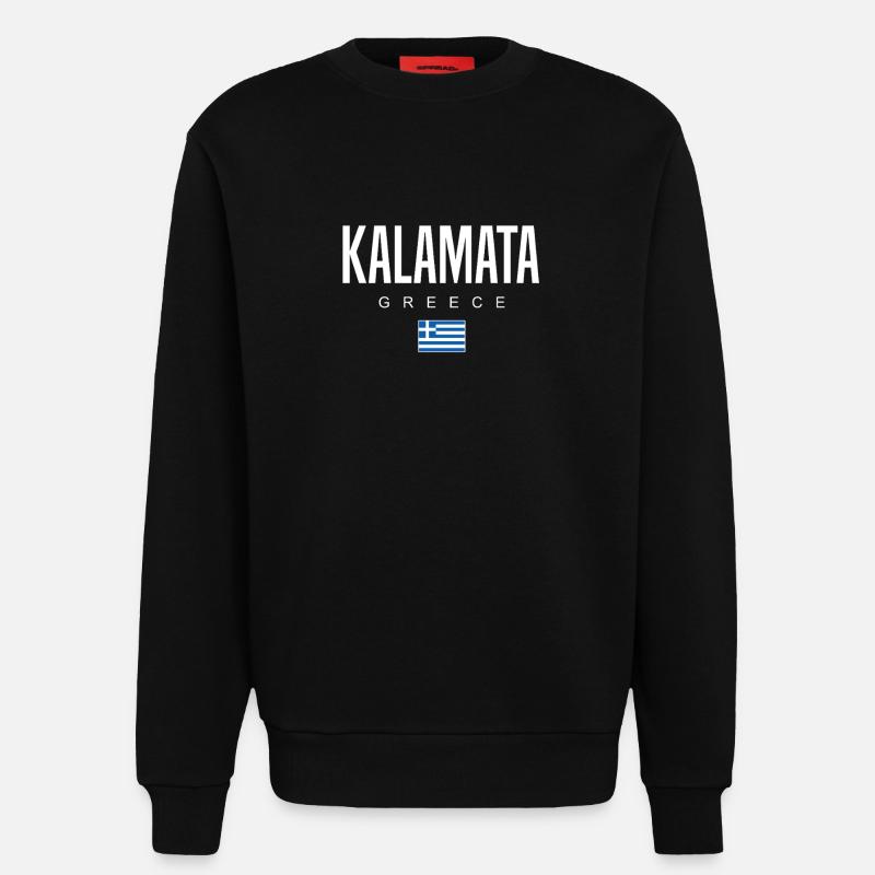 Kalamata, Grèce - Sweat bio décontracté fabriqué en UE - SOLID BLACK