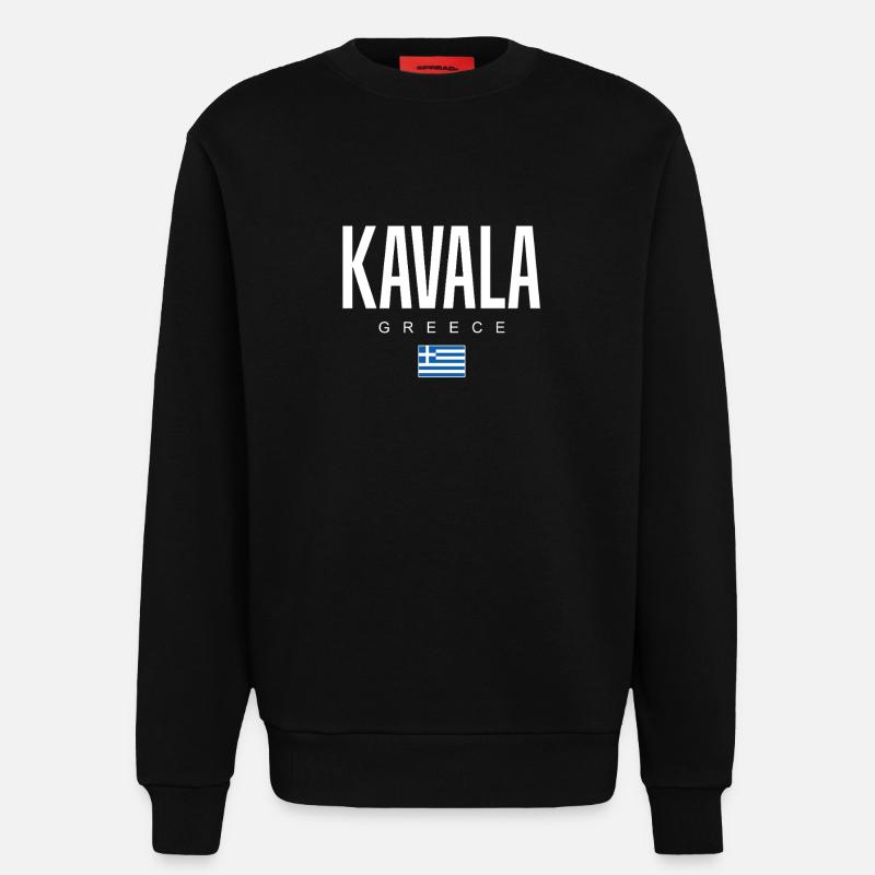 Kavala, Grèce - Sweat bio décontracté fabriqué en UE - SOLID BLACK