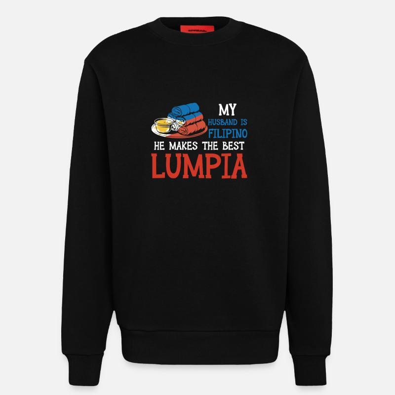 Spring Rolls Husband Lumpia - Sweatshirt - made by SPREAD - SOLID BLACK