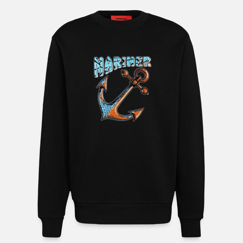 SCHIFFANKER MARINER - Sweatshirt - made by SPREAD  - SOLID BLACK