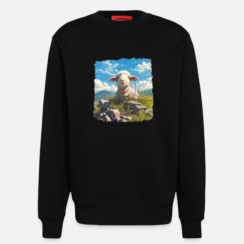 Schafe Schaf - Sweatshirt - made by SPREAD  - SOLID BLACK
