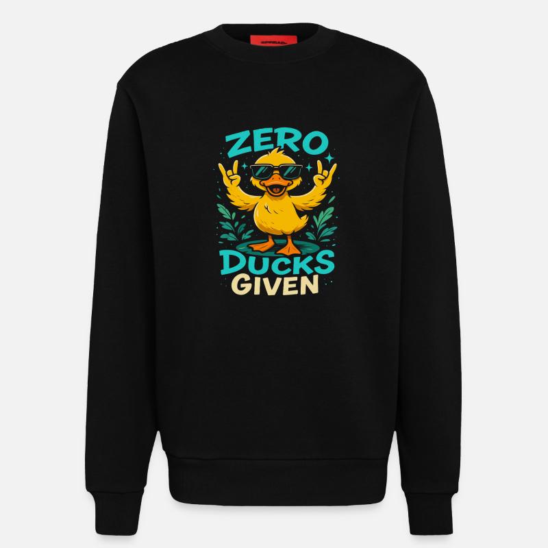 Zero Ducks Given Enten-Motiv Spaß - Sweatshirt - made by SPREAD  - SOLID BLACK