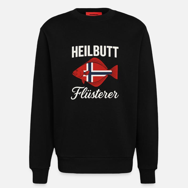 Heilbutt Flüsterer Norwegen Flagge - Sweatshirt - made by SPREAD - SOLID BLACK