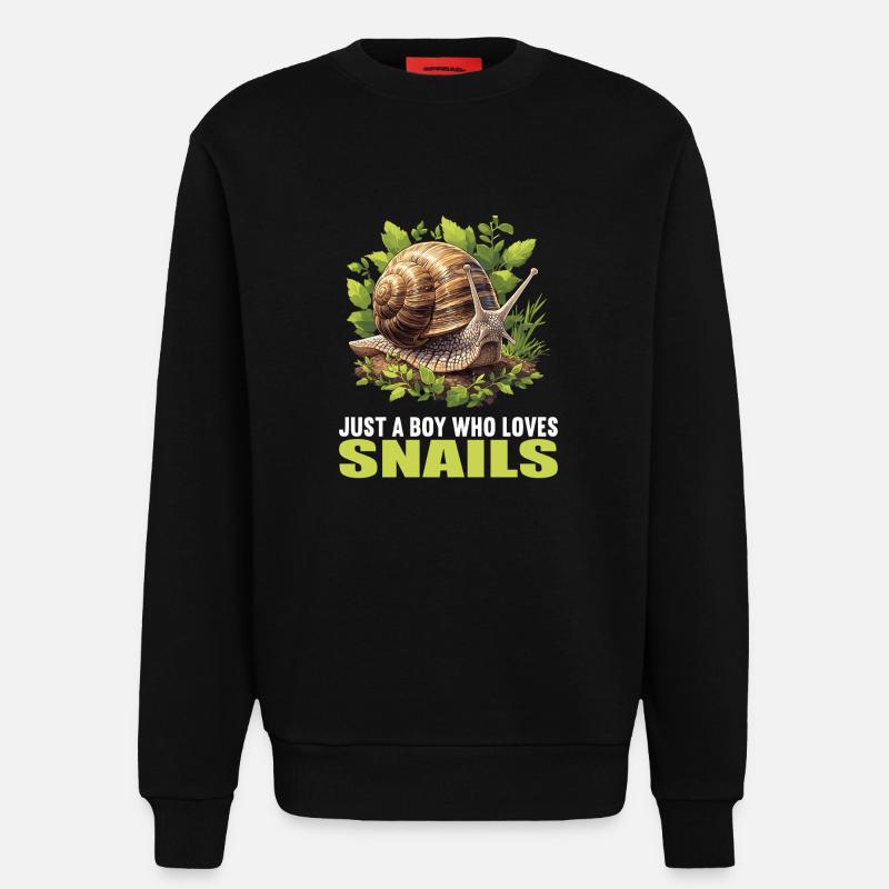 Escargots Escargot - Sweat bio décontracté fabriqué en UE - SOLID BLACK