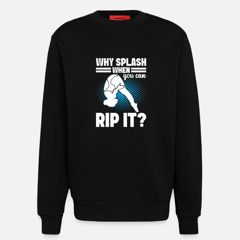 Diving diving board - Sweatshirt - made by SPREAD  - SOLID BLACK