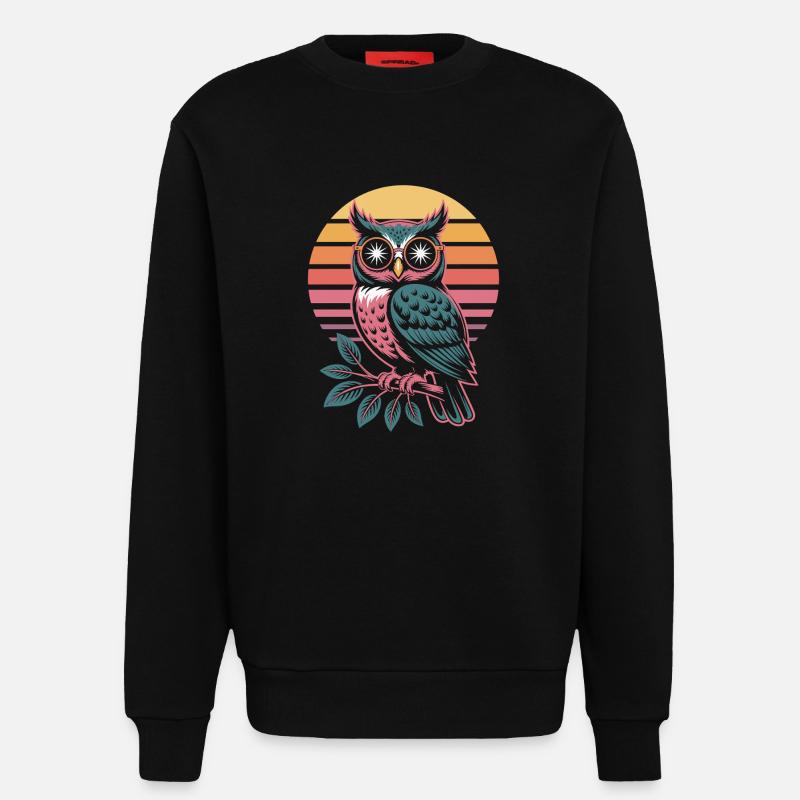 Eule Vogel - Sweatshirt - made by SPREAD  - SOLID BLACK