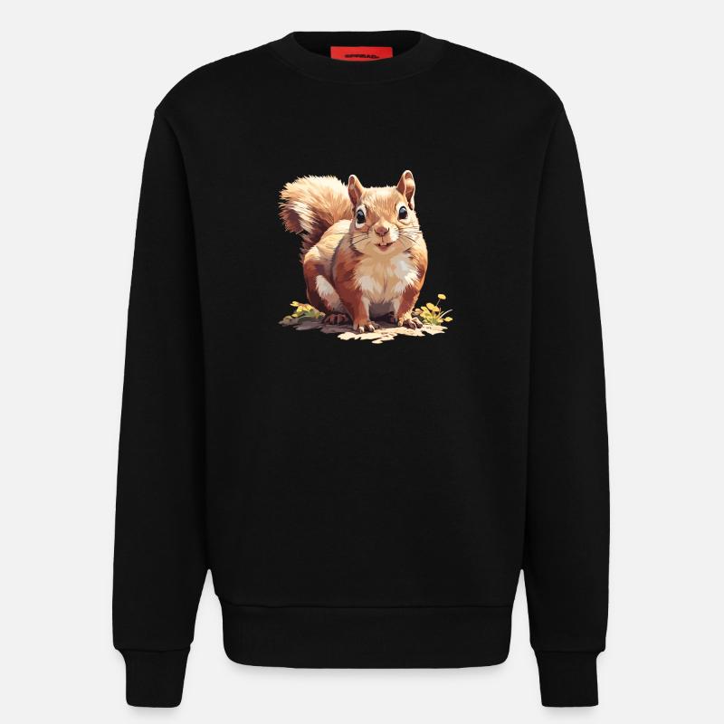 Squirrel - Sweatshirt - made by SPREAD  - SOLID BLACK