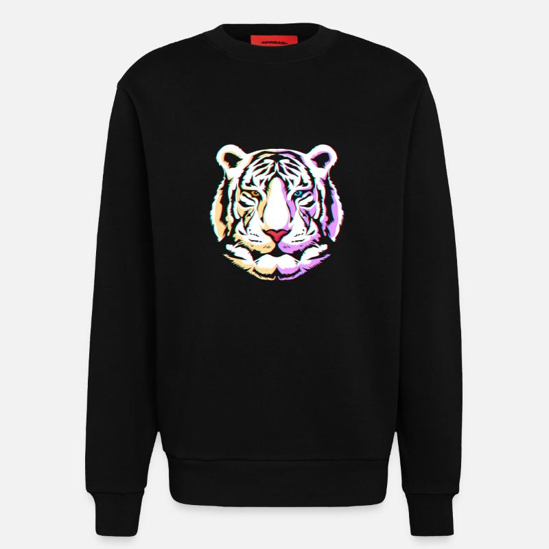 Weißer Tiger - Sweatshirt - made by SPREAD  - SOLID BLACK