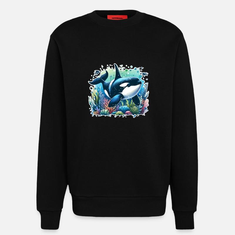 Orca Killer Whale - Sweatshirt - made by SPREAD - SOLID BLACK