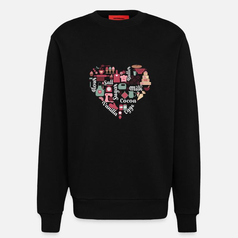 Baker With Full Heart - Sweatshirt - made by SPREAD  - SOLID BLACK