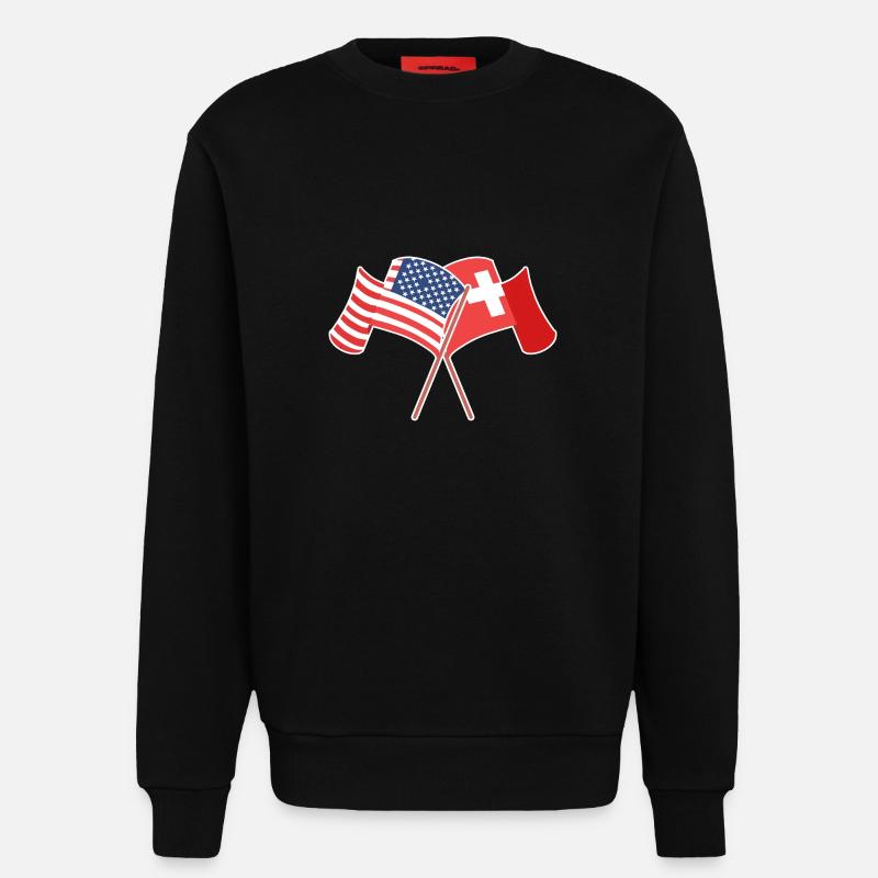 Schweiz Schweizer Schweizerdeutsch - Sweatshirt - made by SPREAD  - SOLID BLACK