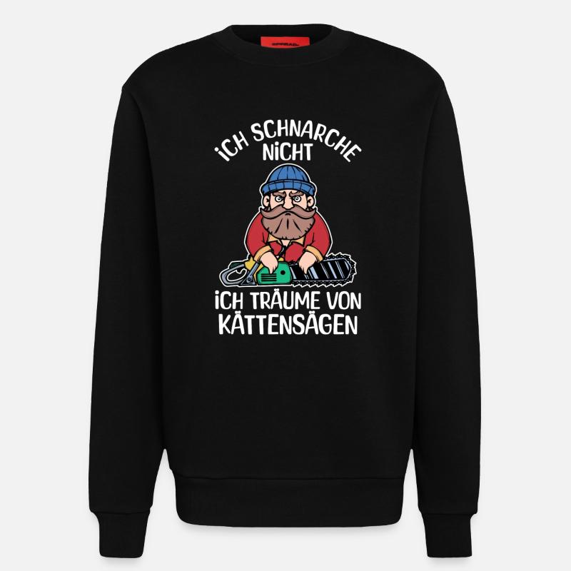 Bûcheron déclaration tronçonneuse boiseries bois - Sweat bio décontracté fabriqué en UE - SOLID BLACK