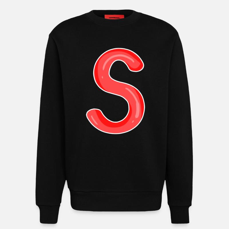 Buchstabe S Anfangsbuchstabe - Sweatshirt - made by SPREAD  - SOLID BLACK
