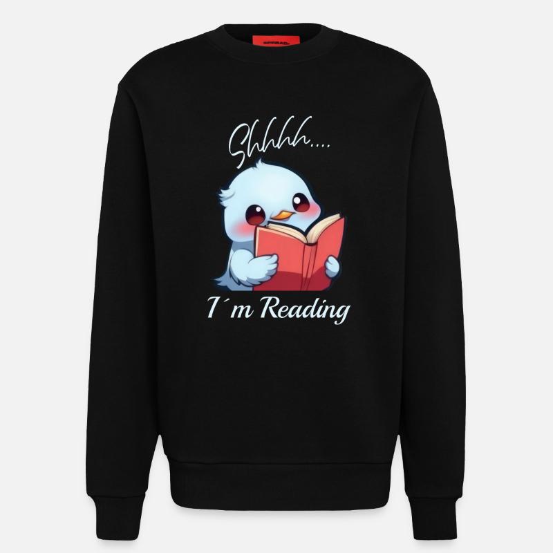 Vogel mit Buch - Sweatshirt - made by SPREAD  - SOLID BLACK