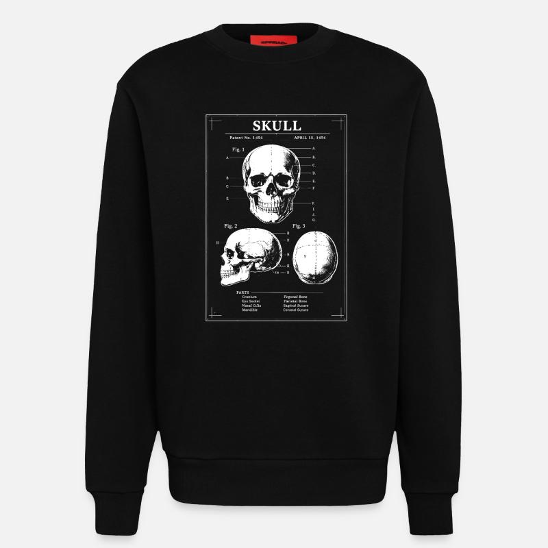 Röntgenschädel-Bauplan - Sweatshirt - made by SPREAD  - SOLID BLACK