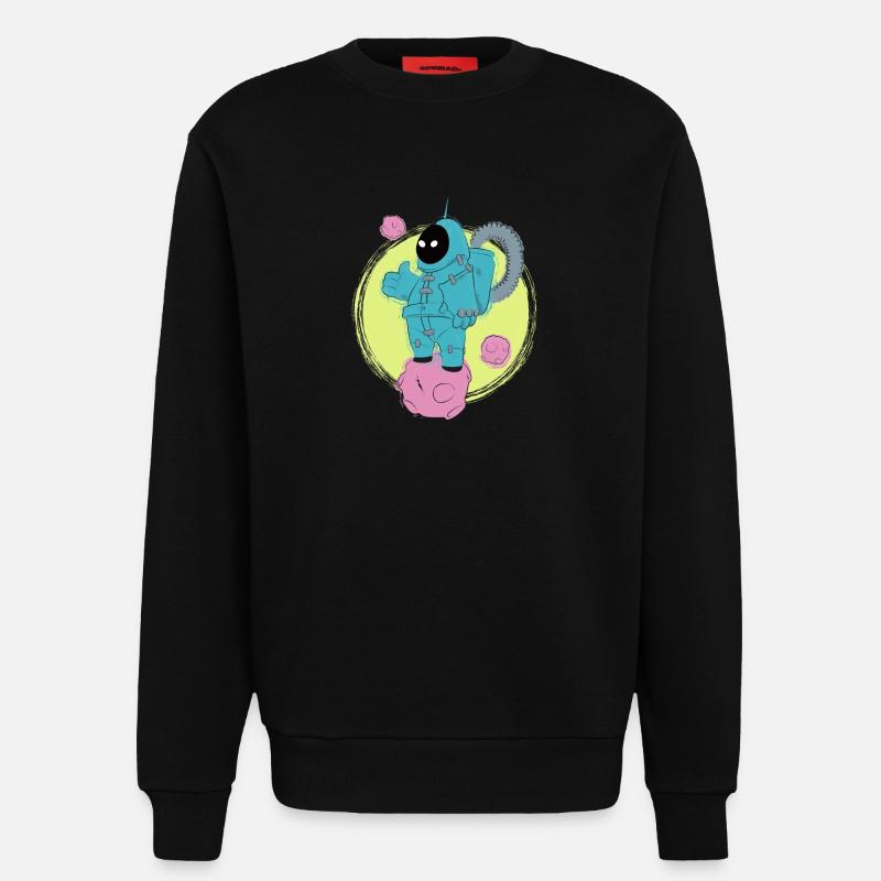 Der gute Astronaut läuft - Sweatshirt - made by SPREAD  - SOLID BLACK