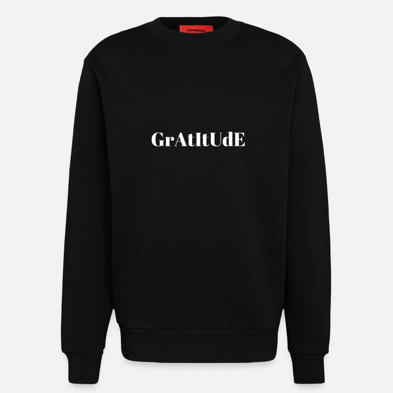 Gratitude - Sweat bio décontracté fabriqué en UE - SOLID BLACK