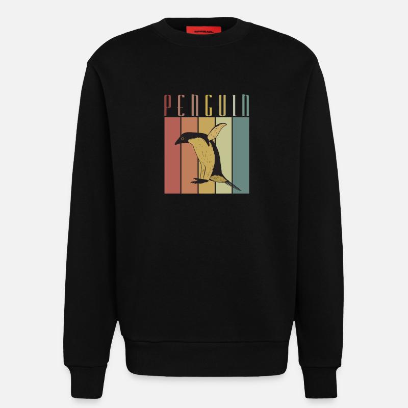 Pinguin Oldshool Geschenk Idee - Sweatshirt - made by SPREAD  - SOLID BLACK