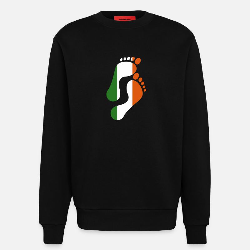 Irlande Empreinte drapeau - Sweat bio décontracté fabriqué en UE - SOLID BLACK