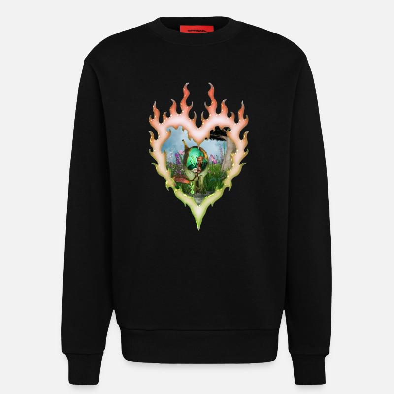 Kleine Fee mit ihrer Katze - Sweatshirt - made by SPREAD  - SOLID BLACK