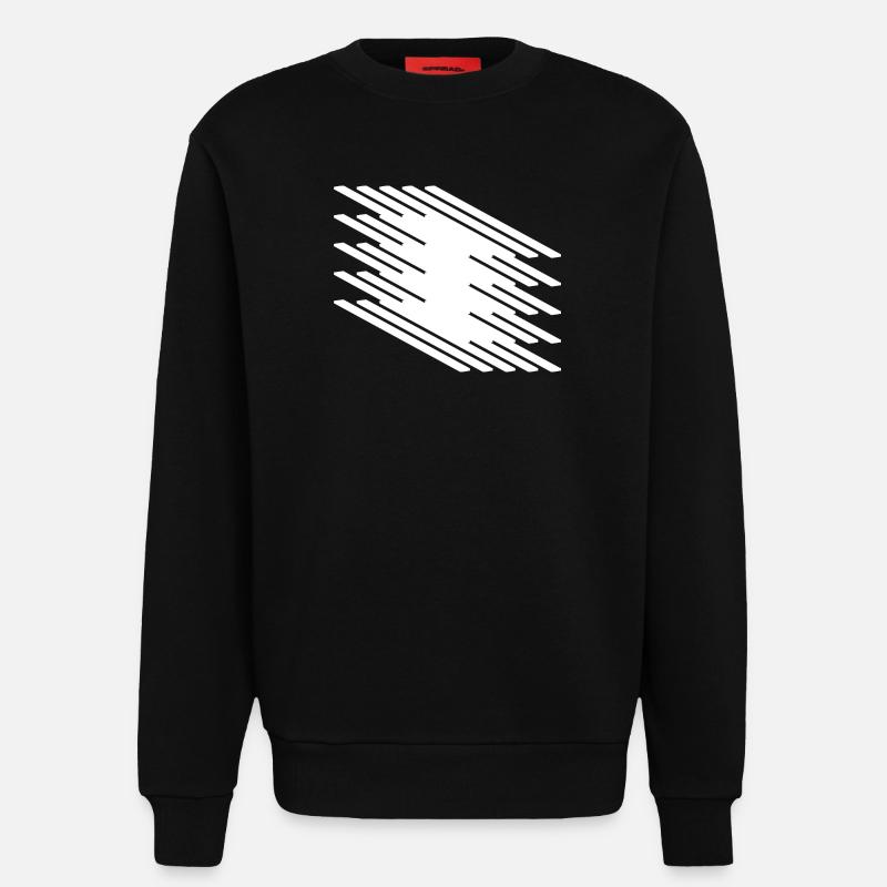 Abstract Dynamic Line Pattern - Sweatshirt - made by SPREAD  - SOLID BLACK
