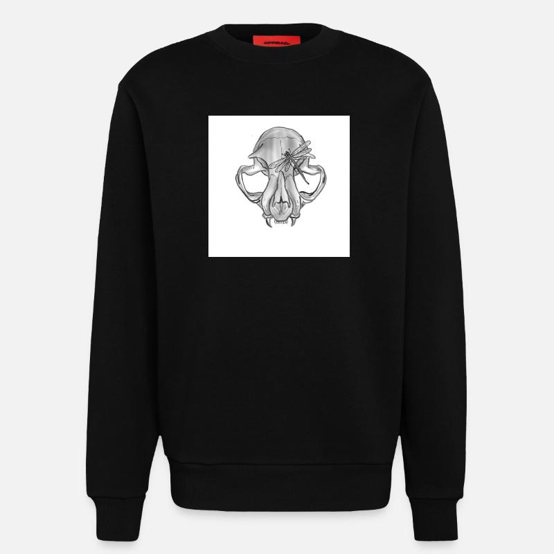 Schädel Libelle Monochrom - Sweatshirt - made by SPREAD  - SOLID BLACK