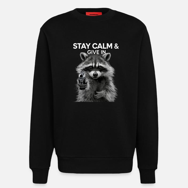 Meme Waschbär - Sweatshirt - made by SPREAD  - SOLID BLACK
