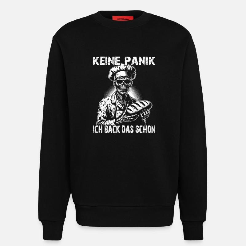 Zombie Bäcker gruseliger Bäcker - Sweatshirt - made by SPREAD  - SOLID BLACK