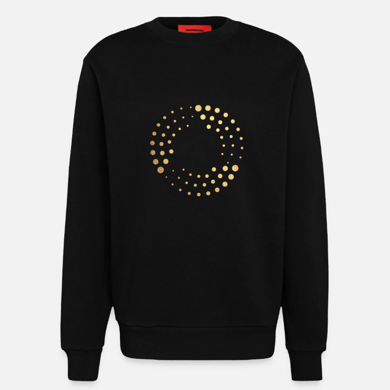 points d'or - Sweat bio décontracté fabriqué en UE - SOLID BLACK