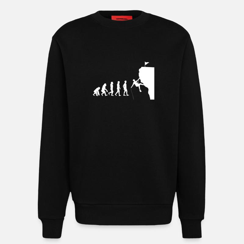 escalade d'évolution - Sweat bio décontracté fabriqué en UE - SOLID BLACK