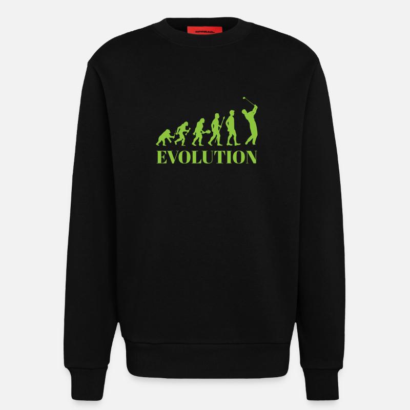 Evolution - Golf - Funny - Fun - Gift - Sweatshirt - made by SPREAD  - SOLID BLACK