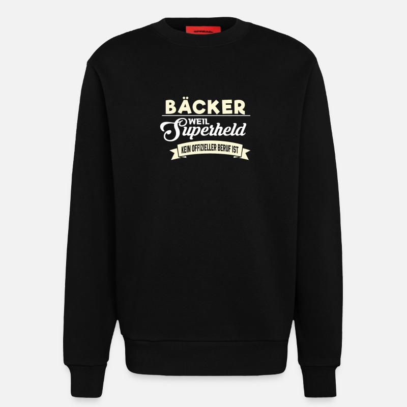 Superheld Beruf Bäcker - Sweatshirt - made by SPREAD - SOLID BLACK