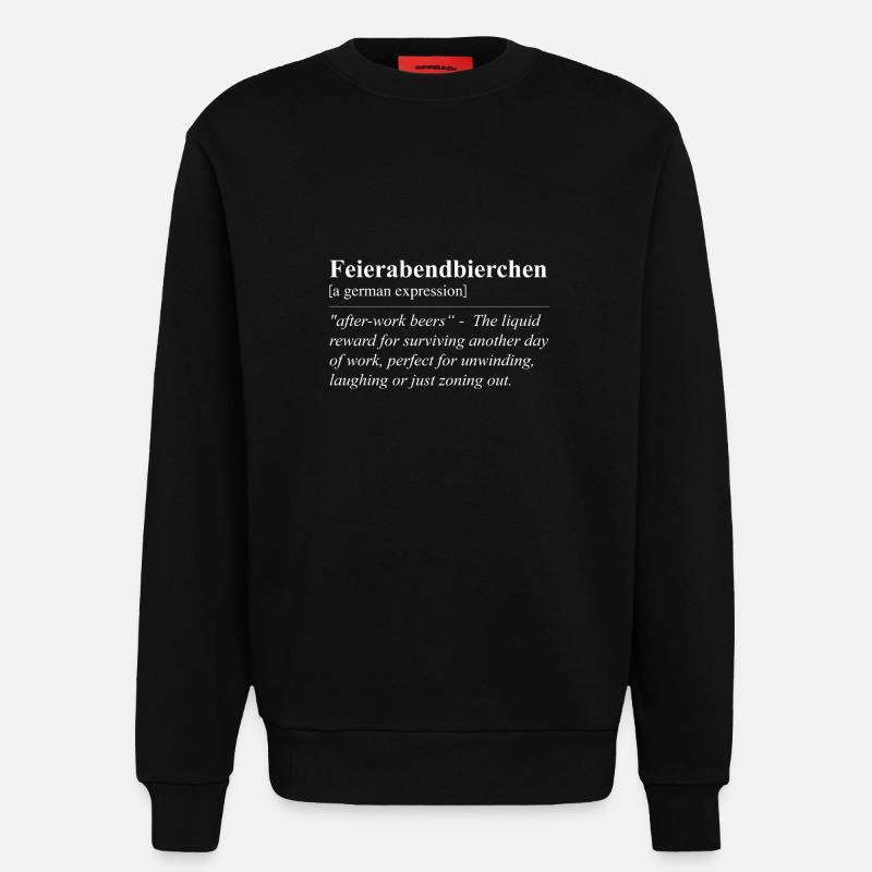 Feierabendbierchen Funny German idiom - Sweatshirt - made by SPREAD  - SOLID BLACK