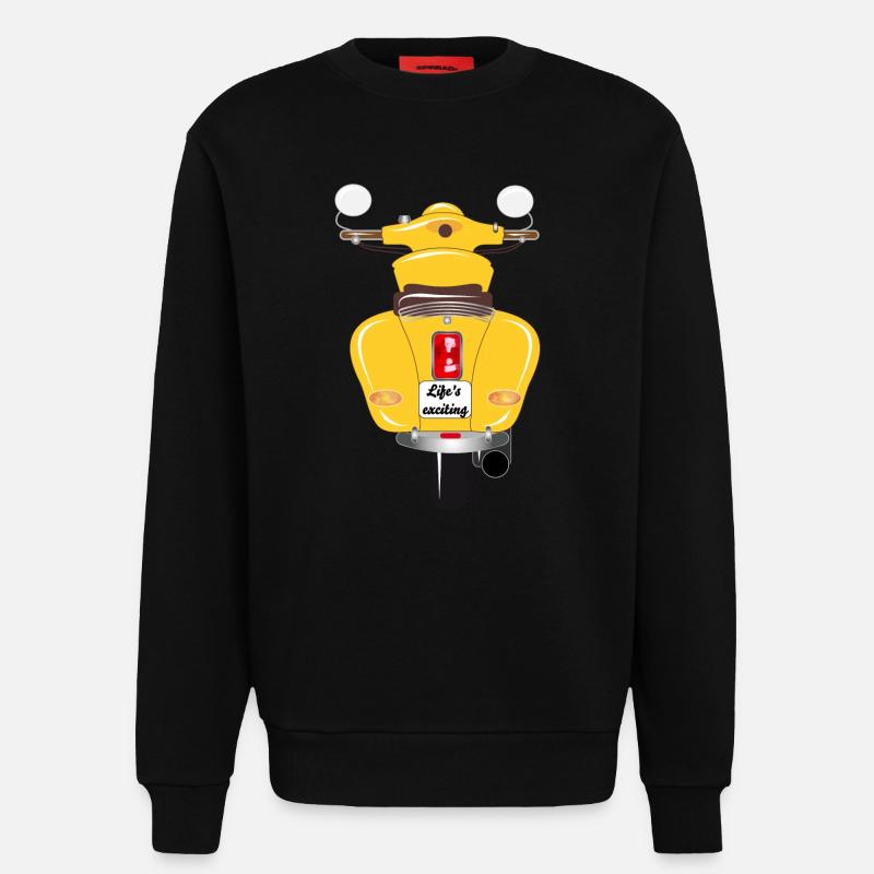 sonnengelber Roller mit aufregendem Kennzeichen - Sweatshirt - made by SPREAD - SOLID BLACK