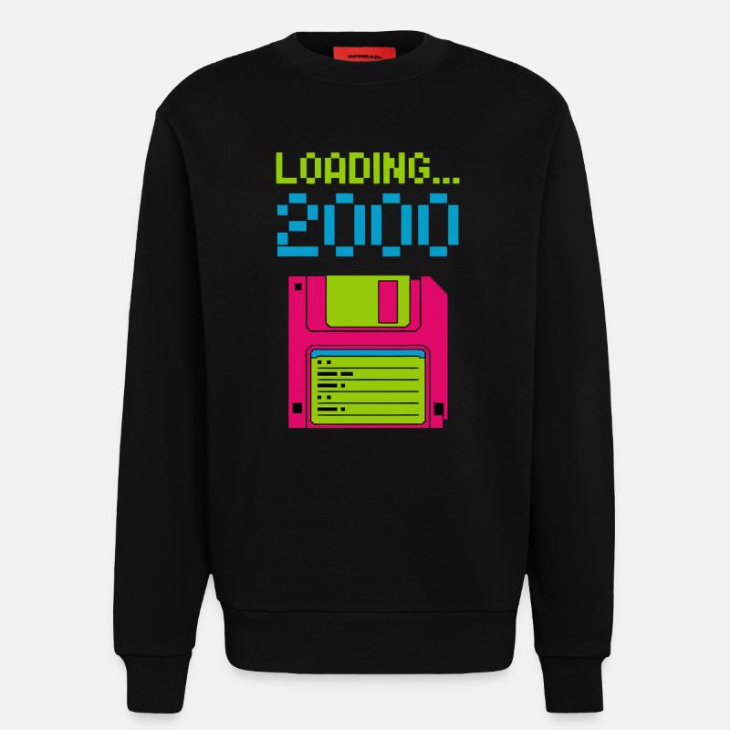 Loading 2000 Disketten-Design Retro Pixel Design - Sweatshirt - made by SPREAD  - SOLID BLACK