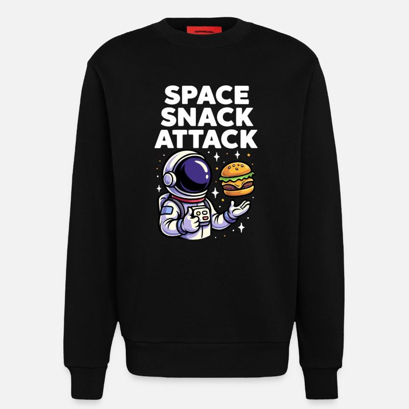 Burger d'astronaute, snack spatial, attaque - Sweat bio décontracté fabriqué en UE - SOLID BLACK
